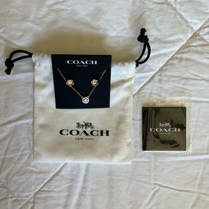Coach necklace and earrings set